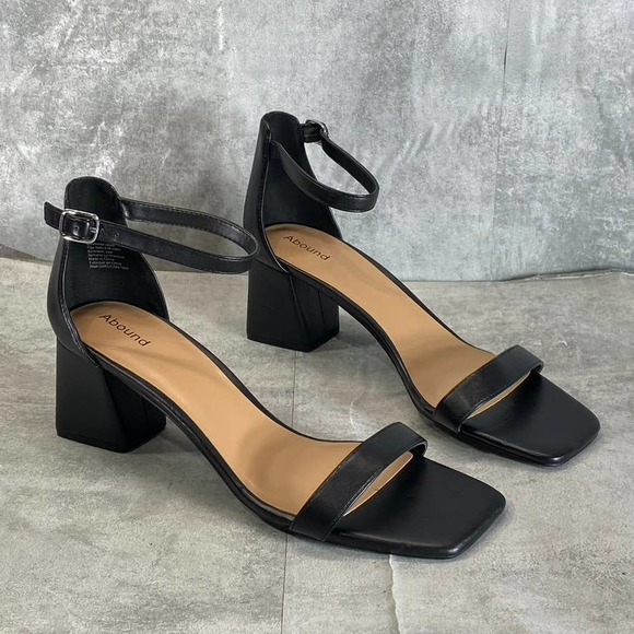 Abound Women's Black Finn Square-Toe Ankle-Strap Block-Heel Sandals SZ 12 - Picture 2 of 12